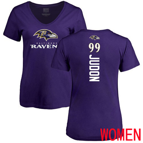 Baltimore Ravens Purple Women Matt Judon Backer NFL Football #99 T Shirt